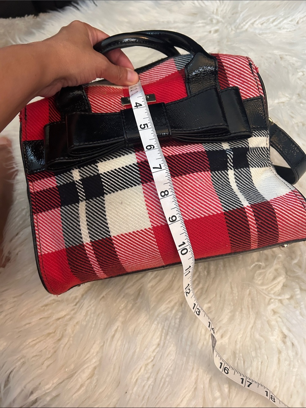 Kate Spade Plaid bow bag - Picture 4 of 6